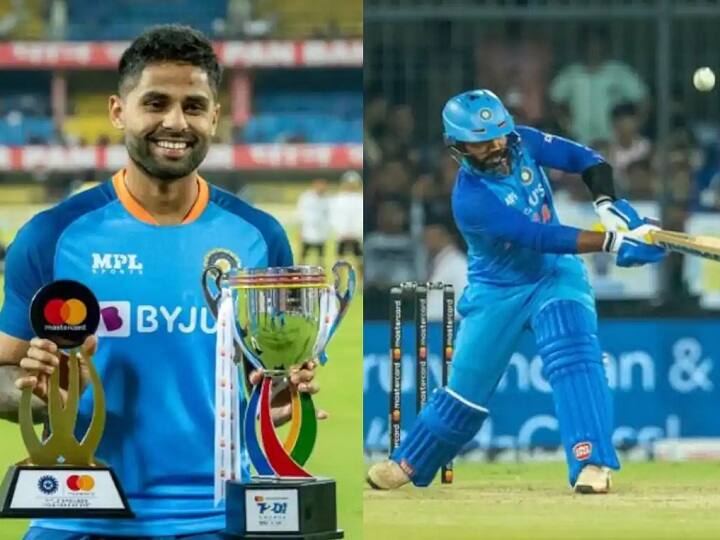 Suryakumar Yadav Reaction on Dinesh Karthik batting form after Indore T20 IND vs SA: 'खतरे में है मेरा नंबर-4 का स्पॉट', DK की धाकड़ बल्लेबाजी पर सूर्यकुमार का मजेदार रिएक्शन