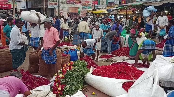 தருமபுரியில்  பூக்களின் விலை உயர்வு! விவசாயிகள் மகிழ்ச்சி!