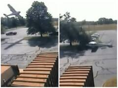 पेड़ से टकराया प्लेन, फिर क्रैश लैंडिंग ऐसे हुई जैसे पार्किंग में किसी ने कार लगा दी हो