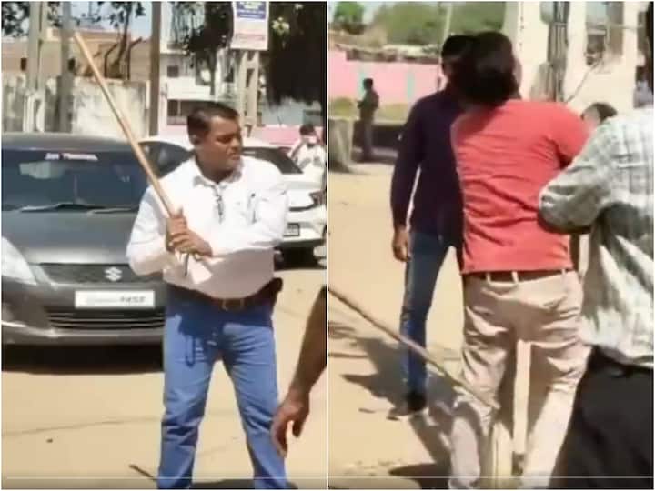 Gujarat: On Camera, Public Flogging By Cops After Stone-Throwing At Garba Event Viral Video: కరెంట్ స్తంభానికి కట్టేసి, చితక్కొట్టిన పోలీసులు- వైరల్ వీడియో!