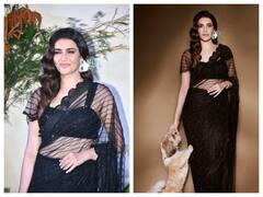 ब्लैक ट्रांसपेरेंट साड़ी में कमायती ढाती नजर आईं Karishma Tanna, चेहरे की ये नूर कहीं चुरा न लें आपकी नींदें...