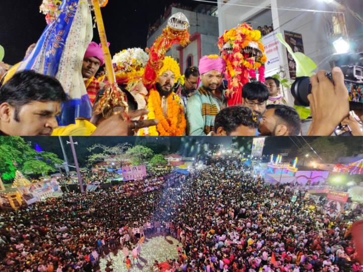 Chhattisgarh News: Mass gathering in Bastar Dussehra's Mavli Devi Parghav ceremony ann Bastar News: बस्तर दशहरे की इस अनोखी रस्म में उमड़ा जनसैलाब, हजारों बस्तरवासियों ने किया मावली देवी का परघाव