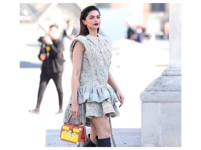 Deepika Padukone served two stunning leather outfits for the Louis Vuitton  show in Paris