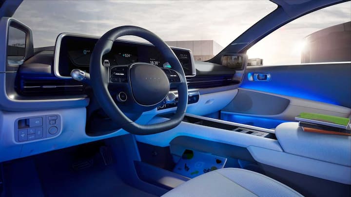 Like the Ioniq 5, the Ioniq 6 also has the vehicle-to-load (V2L) function that means you can use the car to charge any electric device. The interior has 12-inch full-touch infotainment display and 12-inch digital cluster while also getting Hyundai SmartSense, Advanced Driver Assistance Systems. (Source: Somnath Chatterjee)