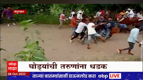 Horse Accident : घोड्यांची तरूणांना धडक, घोडे शर्यतीतील काळजाचा ठोका चुकवणारा व्हिडीओ