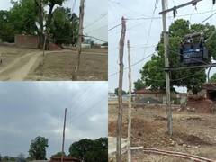 बांस बल्ली के सहारे हो रही सिंगरौली के कई गांवों में बिजली आपूर्ति, विभाग दे रहा हादसे को दावत