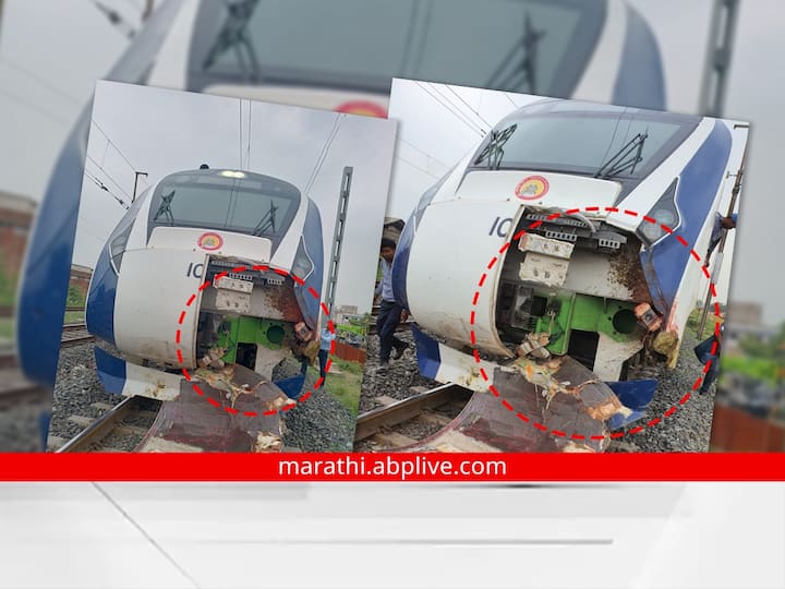 या धडकेत एक्स्प्रेसच्या पुढच्या भागाचं नुकसान झालं आहे.