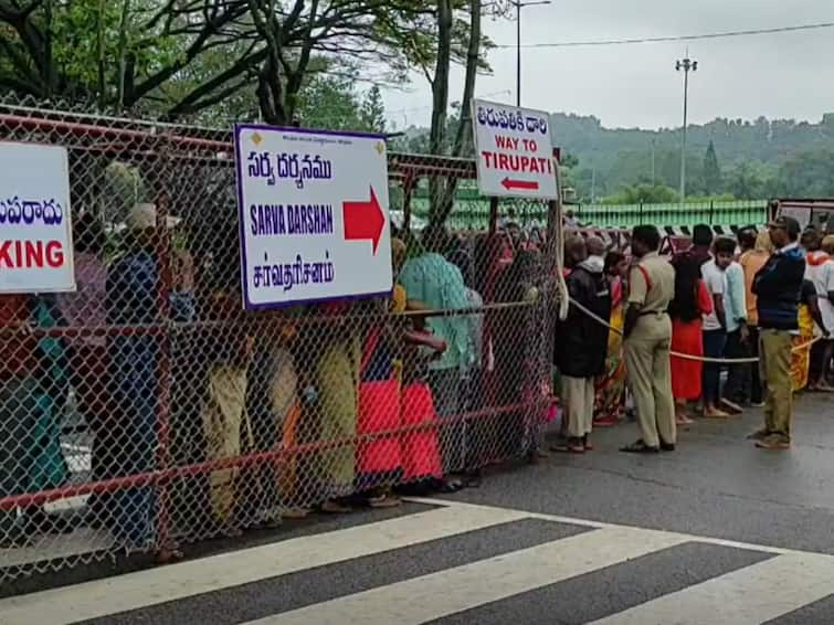 Tirumala Tirupathi Temple flooded with Devotees as free darshan takes more than 30 hours Tirumala Tirupathi: 30 மணிநேரம்..! திருப்பதியில் சுவாமி தரிசனத்துக்காக நீண்டவரிசையில் காத்திருக்கும் பக்தர்கள்..