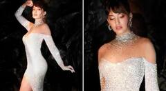 Photos: નોરા ફતેહીએ શિમરી થાઇ-હાઇ સ્લિટ બૉડીકૉન ગાઉન પહેરીને કરાવ્યુ શાનદાર ફોટોશૂટ, જુઓ લૂક.........