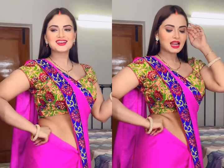 Bhojpuri Queen Neelam Giri Dance Video Going Viral on Internet Bhojpuri Video: गुलाबी साड़ी में क़यामत ढाती दिखीं Neelam Giri, शिल्पी के गाने पर एक्ट्रेस ने लचकाई पतली कमर