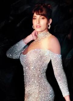 Photos: નોરા ફતેહીએ શિમરી થાઇ-હાઇ સ્લિટ બૉડીકૉન ગાઉન પહેરીને કરાવ્યુ શાનદાર ફોટોશૂટ, જુઓ લૂક.........