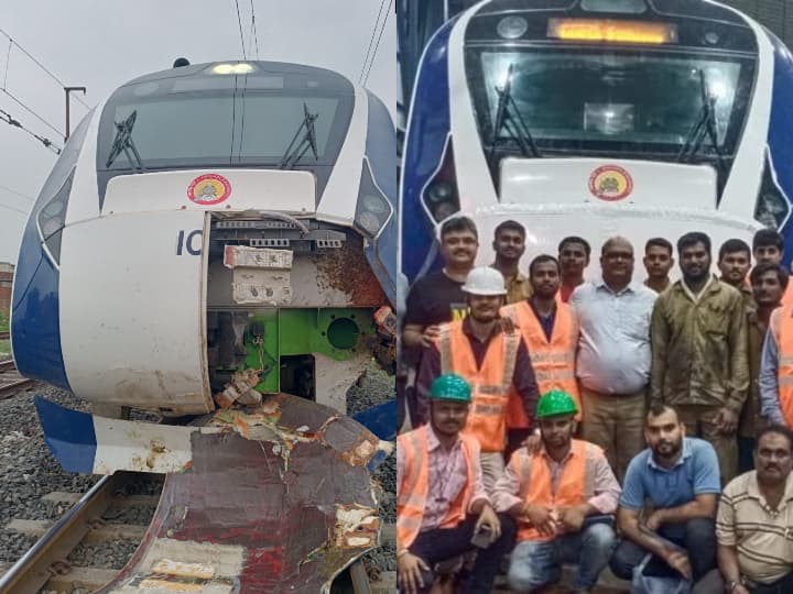 Gujarat Vande Bharat Express train damaged in Ahmedabad has been repaired case registered against cattle owners Gujarat News: एक ही दिन में मरम्मत होकर पटरी पर वापस लौटी वंदे भारत एक्सप्रेस, भैंस मालिकों के खिलाफ केस दर्ज