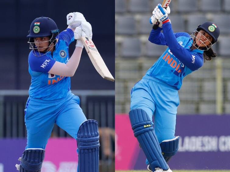Womens Asia Cup 2022: Bangladesh Women Need 160 runs to Win against India Women IND W vs BAN W: शेफाली, मानधनाची तुफान फटकेबाजी; जेमिमाहची फिनिशिंग, भारताचं बांग्लादेशसमोर 160 धावांचं आव्हान