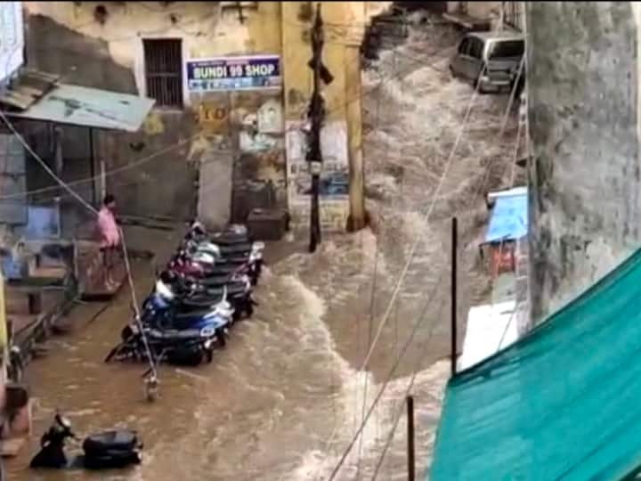 Rajasthan News River drain is in spate due to heavy rain in Bundi district of rajasthan ANN Bundi News: बूंदी में भारी बारिश से नदी नाले उफान पर, किसानों के चेहरे पर छाई मायूसी