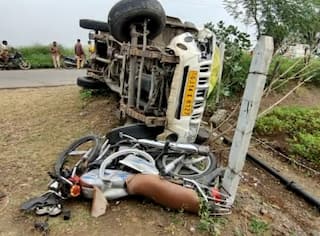 ACCIDENT: ગોંડલ-મોવિયા રોડ પર બોલેરો અને બાઈક વચ્ચે અકસ્માત, એકનું મોત, બે ઘાયલ