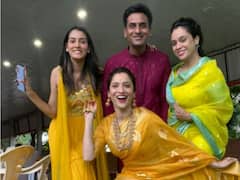 Ankita Lokhande Photos: भाई की शादी में धमाल मचाती नजर आईं अंकिता लोखंडे, पीली साड़ी में सजी-धजी एक्ट्रेस ने लूटी महफिल