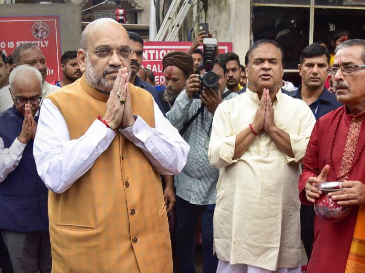 WATCH: Amit Shah Visits Kamakhya Temple In Guwahati With Assam CM Himanta Biswa Sarma WATCH: Amit Shah Visits Kamakhya Temple In Guwahati With Assam CM Himanta Biswa Sarma