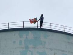 हरदोई: परिवार से परेशान होकर युवक बीजेपी का झंडा लेकर पानी की टंकी पर चढ़ा, फिर.....