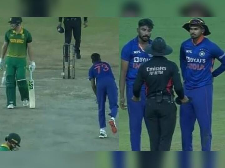 Mohammed Siraj Argue with Umpire after missing run out Chance of David Miller in IND vs SA 2nd ODI Video: मिलर की लापरवाही...सिराज की चालाकी...और फिर अंपायर से बहस, रांची वनडे में दिखा यह मजेदार नजारा