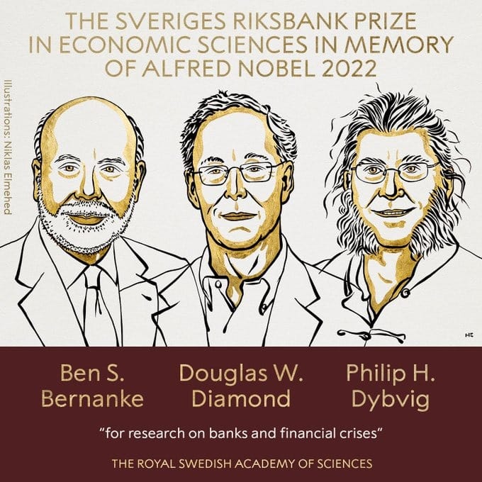 Nobel Prize in Economics for research on banks and financial crises to Ben S Bernanke Douglas W Diamond and Philip H Dybvig  Nobel Prize : आर्थिक संकट आणि बँकांची भूमिका यासंबंधी संशोधन करणाऱ्या तीन अर्थतज्ज्ञांना सन्मान; अर्थशास्त्रातील नोबेल जाहीर