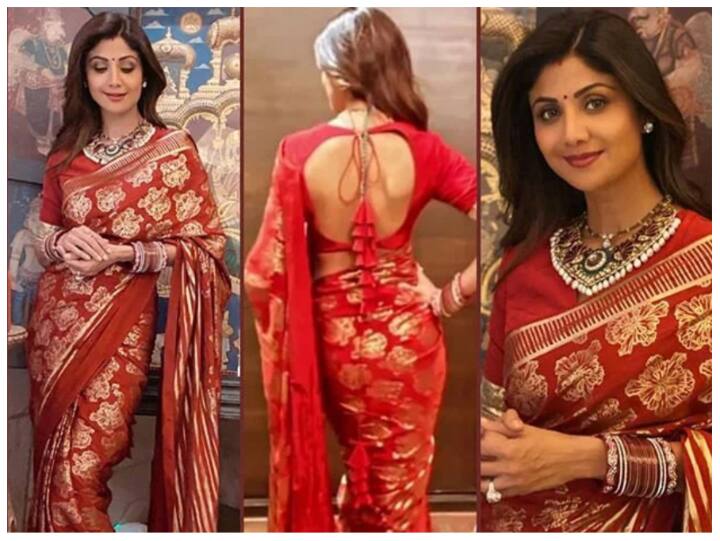सिल्क की साड़ी करवाचौथ के लिए बेस्ट है. आप अपनी कोई भी सिल्क की साड़ी करवाचौथ पर पहन सकती हैं. कुछ नए स्टाइल में उसका ब्लाउज बनवा सकती हैं.