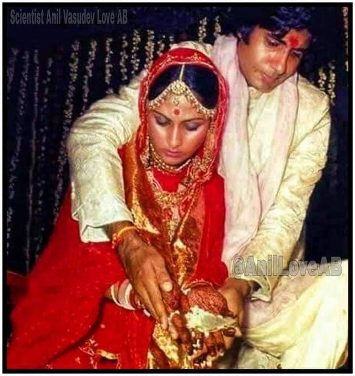 Amitabh and Jaya Bachchan as bride and groom in real life is all things love.