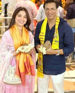 बप्‍पा के द्वार पहुंची 'बबली बाउंसर' की एक्ट्रेस तमन्ना भाटिया, निर्देशक मधुर भंडाकर भी दिखे साथ