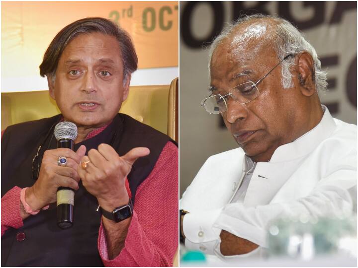 Congress stops Shashi Tharoor from going to UP twice to avoid clash with Kharge supporters Congress President Election: खड़गे समर्थकों के साथ टकराव से बचाने के लिए कांग्रेस ने शशि थरूर को दो बार यूपी जाने से रोका