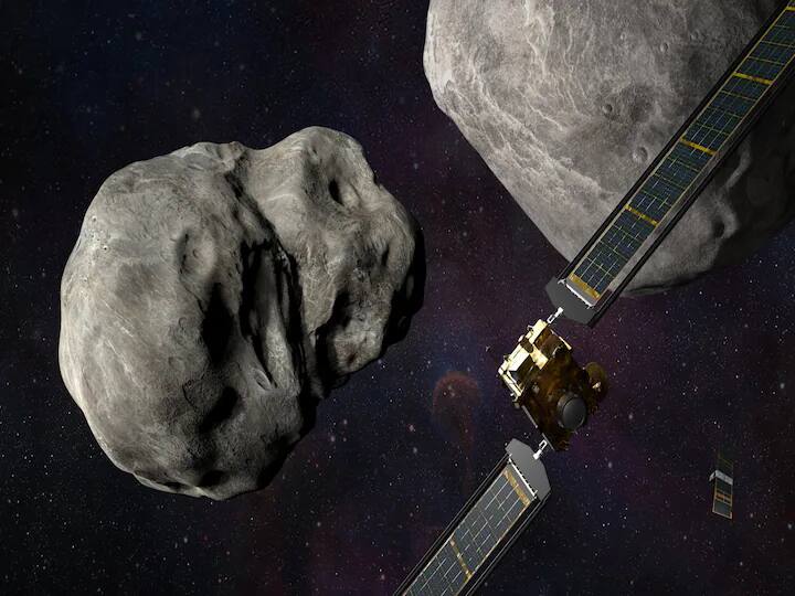 nasa dart mission pushes asteroid into second orbit scientists announce marathi news NASA : नासासाठी महत्त्वाचा क्षण! डार्ट मिशनने अॅस्टेरॉयड दुसऱ्या कक्षेत ढकलला, शास्त्रज्ञांकडून मिशनचा निकाल जाहीर