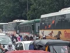 Pune ST Bus News : पुण्यात डिझेल अभावी एसटी बस जागेवरच; स्वारगेट आगारात बसच्या रांगाच रांगा
