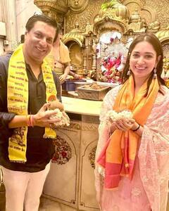 बप्‍पा के द्वार पहुंची 'बबली बाउंसर' की एक्ट्रेस तमन्ना भाटिया, निर्देशक मधुर भंडाकर भी दिखे साथ