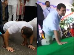 రోడ్డుపై రాహుల్ గాంధీ పుష్‌ అప్ ఛాలెంజ్- ఉత్సాహంగా జోడో యాత్ర!