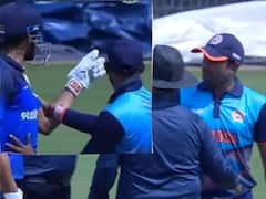 సయ్యద్ ముస్తాక్ అలీ ట్రోఫీలో అంబటి రాయుడు, షెల్డన్ జాక్సన్ మధ్య ఫైట్