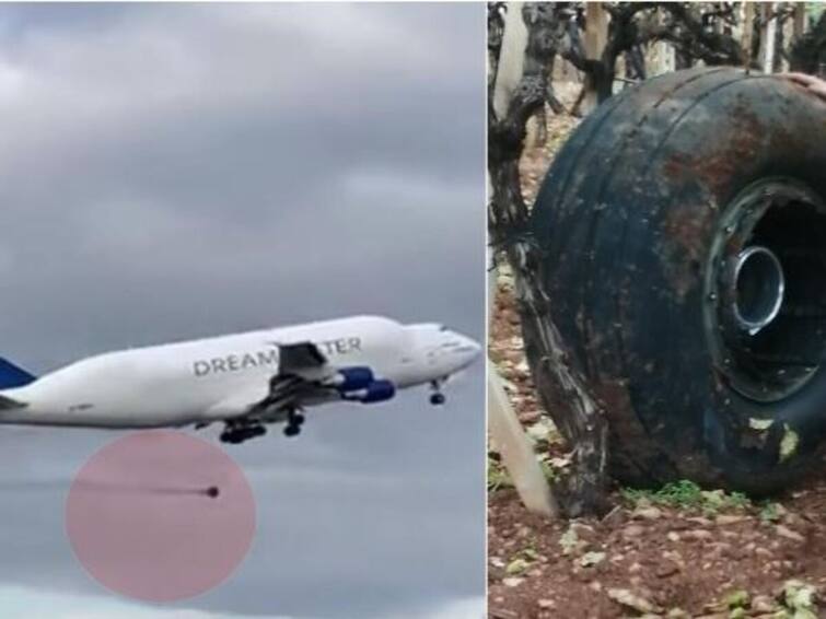 Viral Video Wheel of Boeing Dreamlifter Jet Falls to Ground During Take off in Italy Shocking Video : பரபரப்பு.. வானில் பறந்தபோது, கார்கோ ப்ளேனில் இருந்து கழண்டுவிழுந்த 100 கிலோ டயர்.. அதிர்ச்சி வீடியோ..