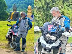 அசத்தலாக பைக் ஓட்டி ரசிகர்களை ஆச்சரியத்தில் ஆழ்த்திய அஜித்! வைரலாகும் புகைப்படங்கள்!