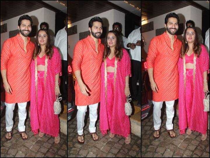 Karwa Chauth 2022: आज करवा चौथ (Karwa Chauth) के बीच वरुण धवन (Varun Dhawan) और उनकी पत्नी नताशा दलाल (Natasha Dalal) एक साथ स्पॉट हुए हैं. दोनों की तस्वीरें सामने आई हैं.