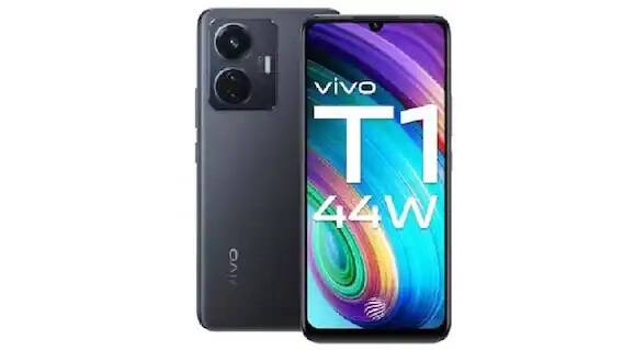 વીવો ટી1 44ડબલ્યૂ - વીવો T1 44W (4+128GB)નો બેટરી બેકઅપ 5000 mAh છે. આની 4 જીબી રેમ વાળુ મૉડલ 15000 રૂપિયાથી ઓછામાં ઉપલબ્ધ છે. આ ફોનમાં એન્ડ્રોઇડ 12 ઓપરેટિંગ સિસ્ટમ આપવામાં આવી છે. આ હેન્ડસેટમાં 128 જીબી ઇન્ટરનલ સ્ટૉરેજ મળે છે. આની સ્ક્રીન 6.58 ઇંચની એચડી ડિસ્પ્લે સ્ક્રીન છે. આમાં 16 MP નો સેલ્ફી કેમેરો અને 50 MP નો પાવર આપવા વાળો રિયર કેમેરા સેટઅપ આપવામાં આવ્યો છે.