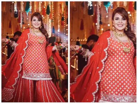 પંજાબી કુડીને શરારામાં સારી રીતે સૂટ કરે છે. આ લાલ રંગના શરારાને તમે કરાવવા ચોથ પર પહેરી શકો છો.