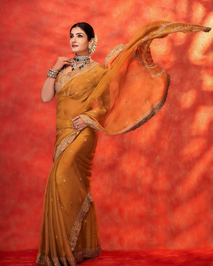 करवा चौथ को लेकर आज बॉलीवुड में काफी हलचल में. वहीं अब इंस्टाग्राम पर रवीना टंडन (Raveena Tandon) ने कुछ तस्वीरें शेयर की हैं, जिनमें वो करवा चौथ के लिए सजी-धजी नज़र आ रही हैं.
