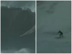 खतरों का खिलाड़ी या सिर्फ पागलपन, समुद्री तूफान के बीच लहरों से खेल रहा शख्स