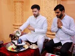 गुजरात: आप सांसद राघव चड्ढा ने सोमनाथ मंदिर में की पूजा, AAP के जीत की कामना की