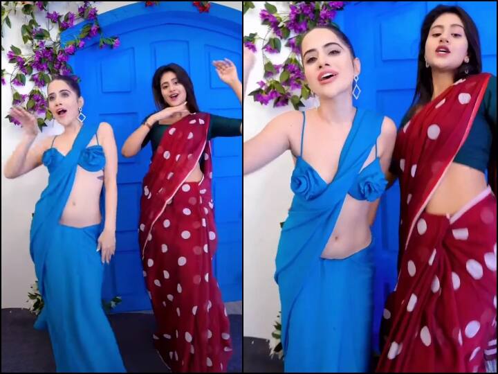 urfi javed and anjali arora collab dance video sajna hai mujhe viral amid karwa chauth 2022 'मैं तो सज गई रे सजना के लिए...' करवा चौथ पर उर्फी-अंजलि का सिजलिंग डांस वीडियो वायरल