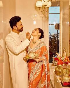 PHOTO: लग्नानंतर अंकिता लोखंडेचा पहिला करवा चौथ; लूक पाहिलात का?