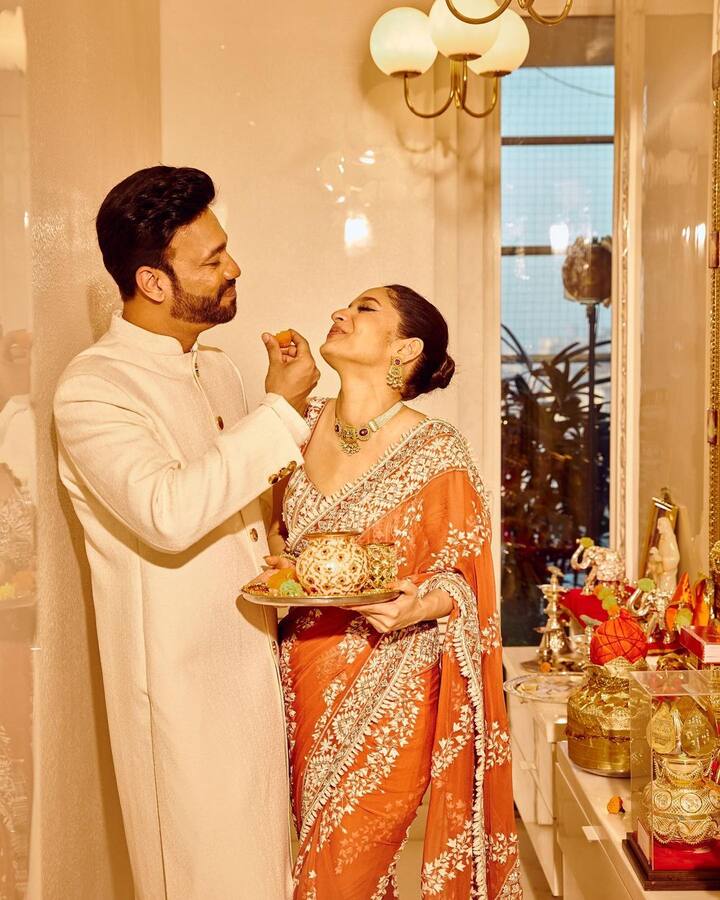 काल म्हणजेच 13 ऑक्टोबर 2022 रोजी करवा चौथचा सण साजरा झाला. (फोटो सौजन्य:lokhandeankita/इंस्टाग्राम)