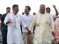 Bharat Jodo Yatra: राहुल गांधी के साथ हाथ थामे चले सिद्धारमैया और डीके शिवकुमार, कहा- 'हम साथ हैं'
