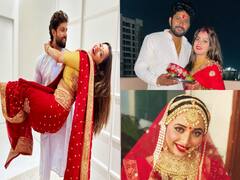 Bhojpuri Stars Karwa Chauth 2022: लाल जोड़े में कुछ ऐसे मुस्कुराईं भोजपुरी क्वीन मोनालिसा, निधि और रानी को भी देखें