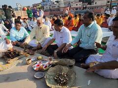 वैदिक मंत्रों के बीच राम की पैड़ी पर हुआ दीपोत्सव के लिए भूमिपूजन, मां सरयू से की गई प्रार्थना