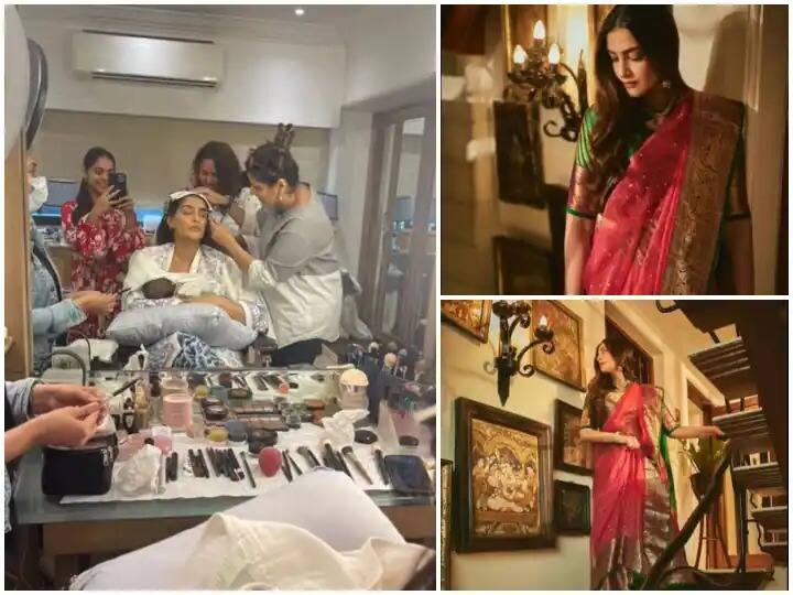 sonam kapoor got ready for karwa chauth while breast feeding the baby Sonam Kapoor : बाळाला स्तनपान करता करता सोनमनं केली करवा चौथची तयारी; हृदयस्पर्शी व्हिडीओ होतोय व्हायरल