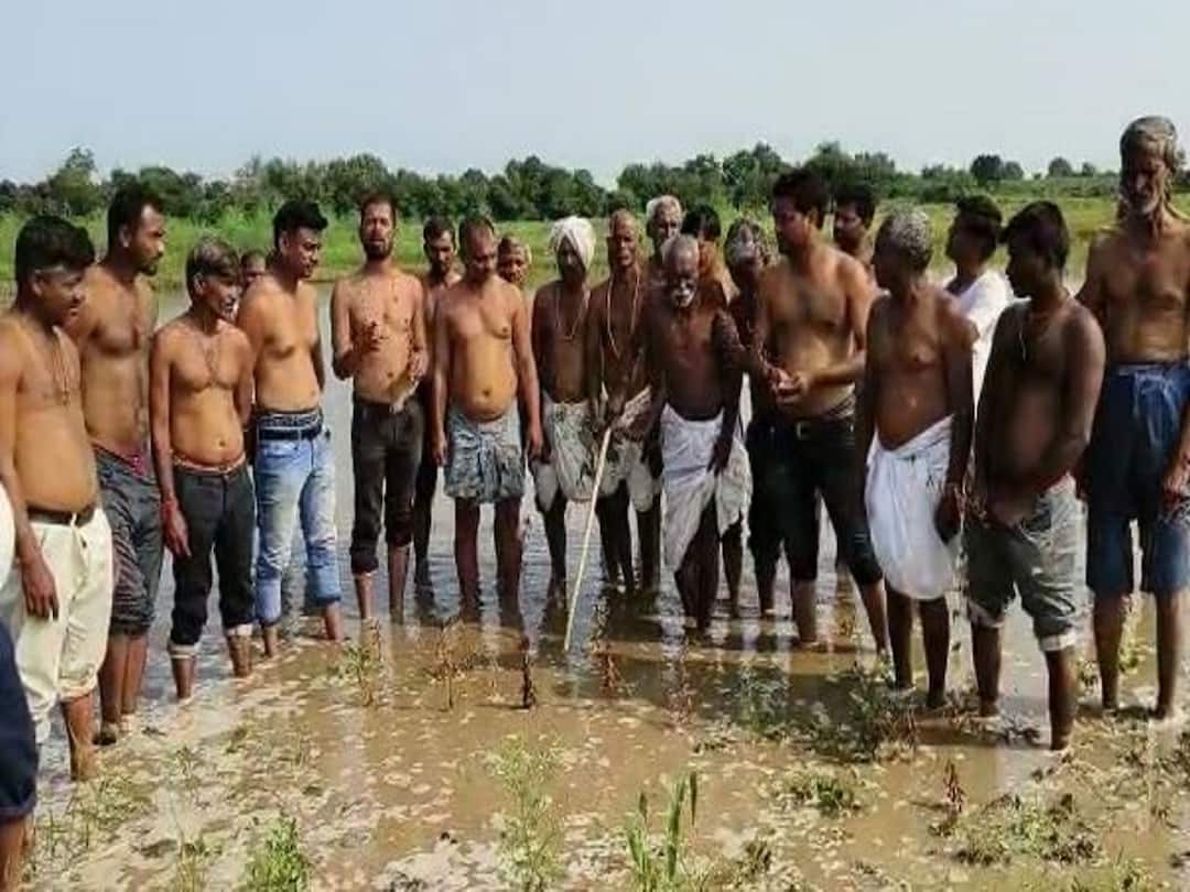 Agriculture News Farmers protested in Parbhani Parbhani Agitation : शासन चिन्हातच त्रस्त, आमच्याकडं लक्ष नाही, शेतकऱ्यांनी शेतातच केलं अर्धनग्न आंदोलन