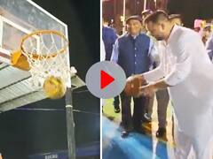 VIDEO: क्रिकेट और टेबल टेनिस के बाद अब बास्केटबॉल ग्राउंड में दिखे तेजस्वी यादव, एक बार में किया 'गोल'